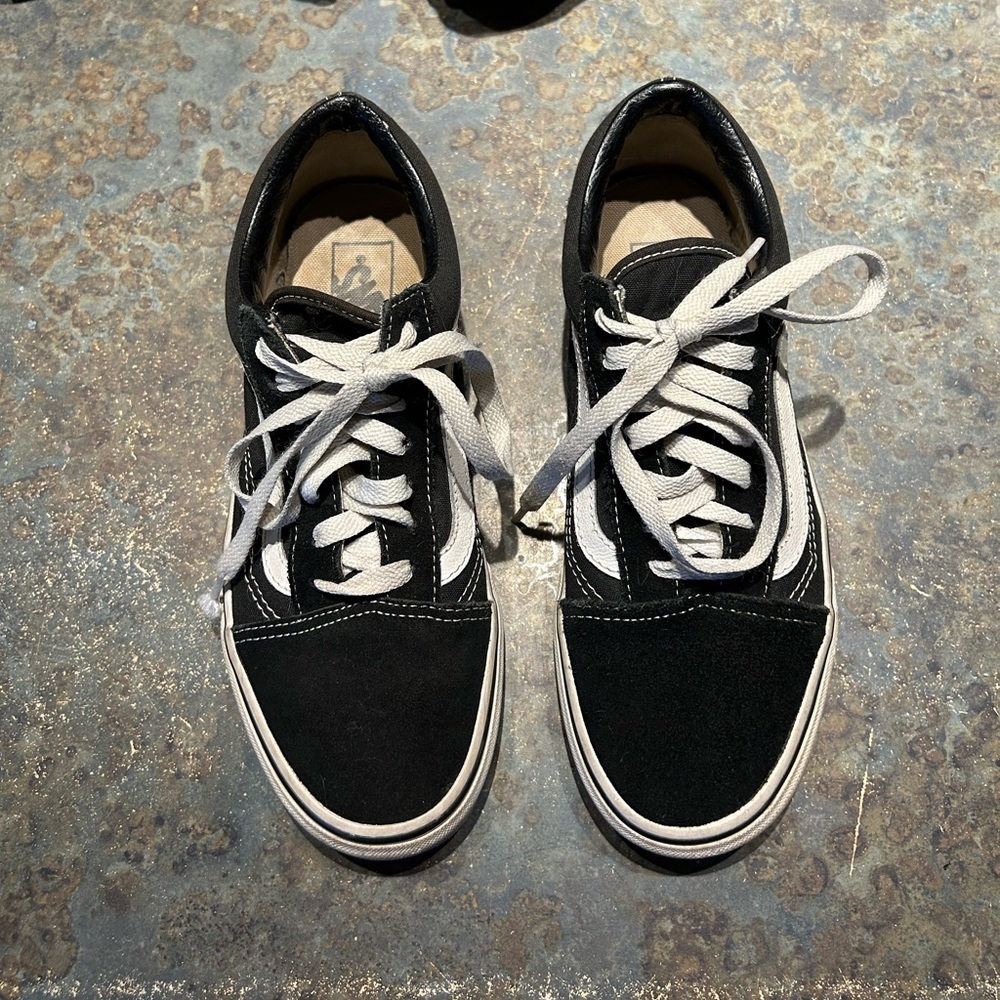 Old Skool Black and White Vans